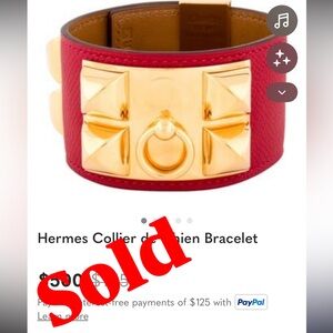 Hermes Collier de Chien Bracelet
